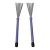 2 Pcs Drum Brush Retractable Steel Wire Rubber Handle Jazz Drum Brushes for Performance Purple