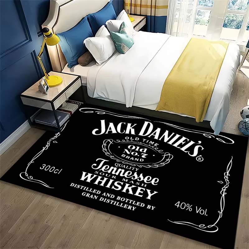 Коврик с принтом этикетки виски Jack Daniel's, нескользящий мягкий коврик для пола для бара, гостиной, домашнего декора