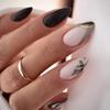 24 шт. Guofeng Nail Piece Black Solid Color Nail Art Nail Patch Nail Piece Simple Nail Art Piece Fake Nail