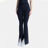 Womens Yoga Set With Built-in Bra Pad Quick-Dry Tank Top High-Waisted Flared Split Leggings 2-Piece Sportswear