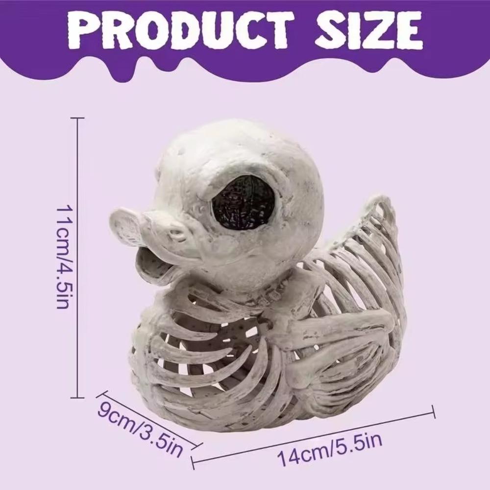 Resin Halloween Duck Skeleton Model Grotesque Halloween Desktop Decoration Skull-And-Duck Statue