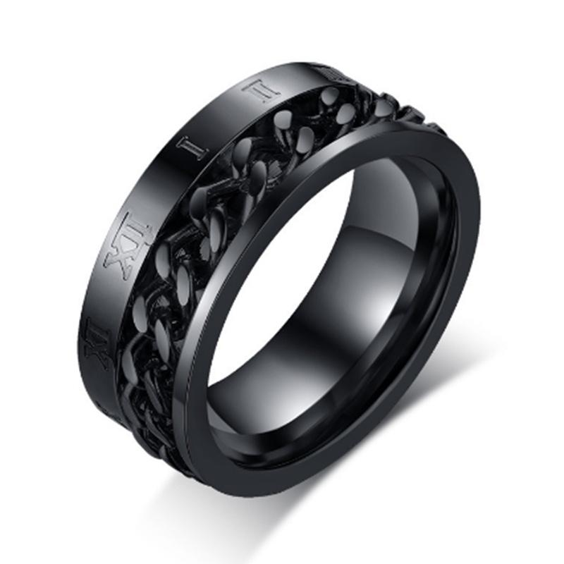 Мужская цепочка-спиннер, кольцо для беспокойства, римский номер, браслет для медитации, мужские ювелирные изделия, размер 7-14