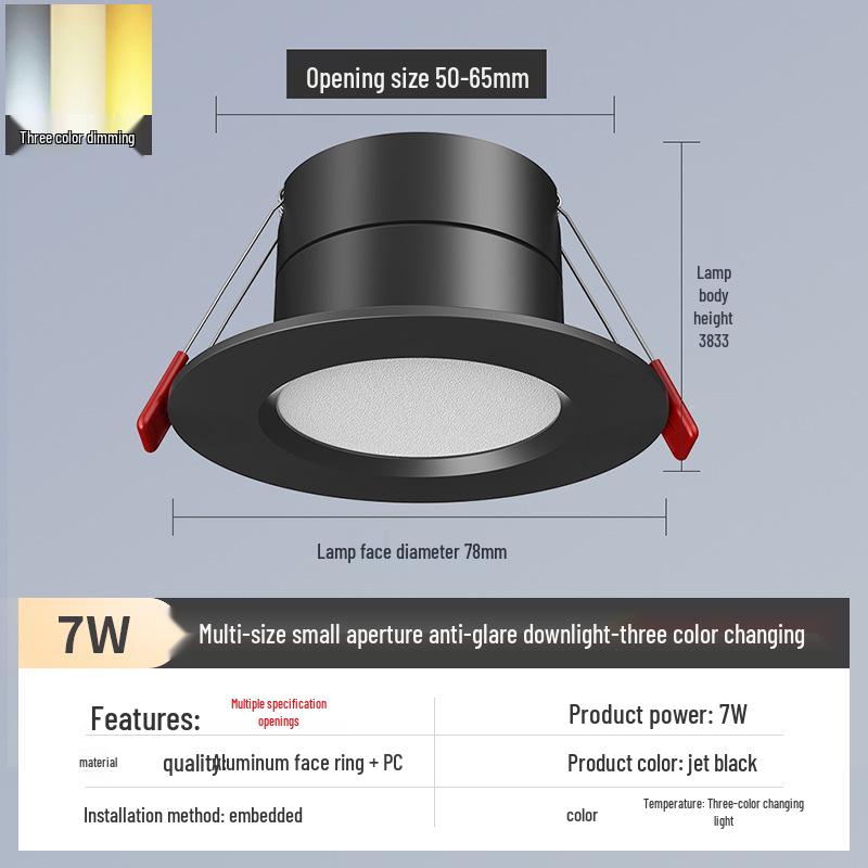 2-Inch Round Recessed Downlight, 56.5cm Opening, 35.5cm Small Ceiling Light, Home Mini