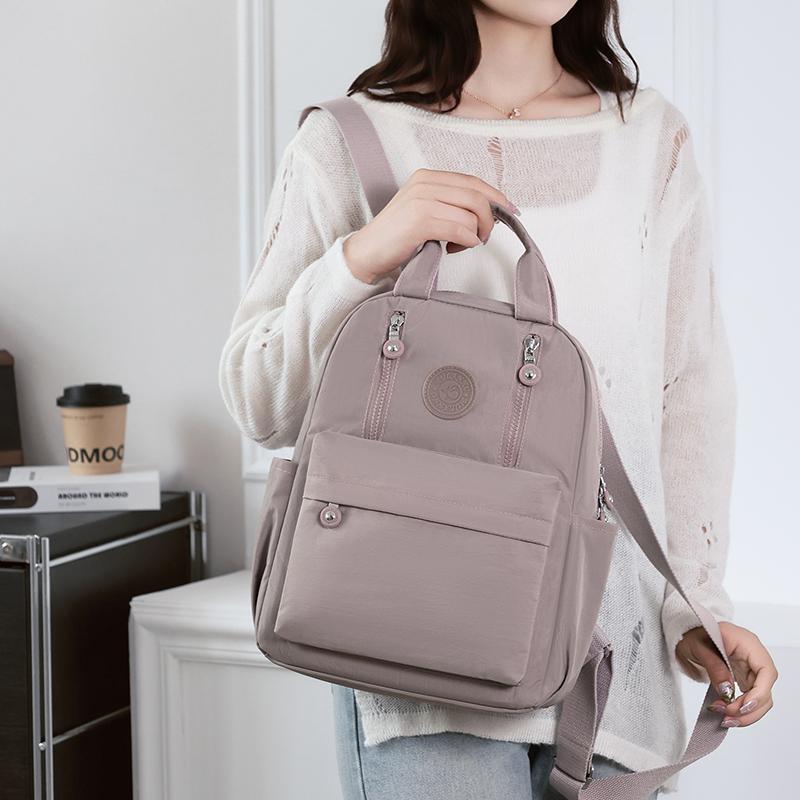 Однотонный женский рюкзак большой вместимости из нейлона