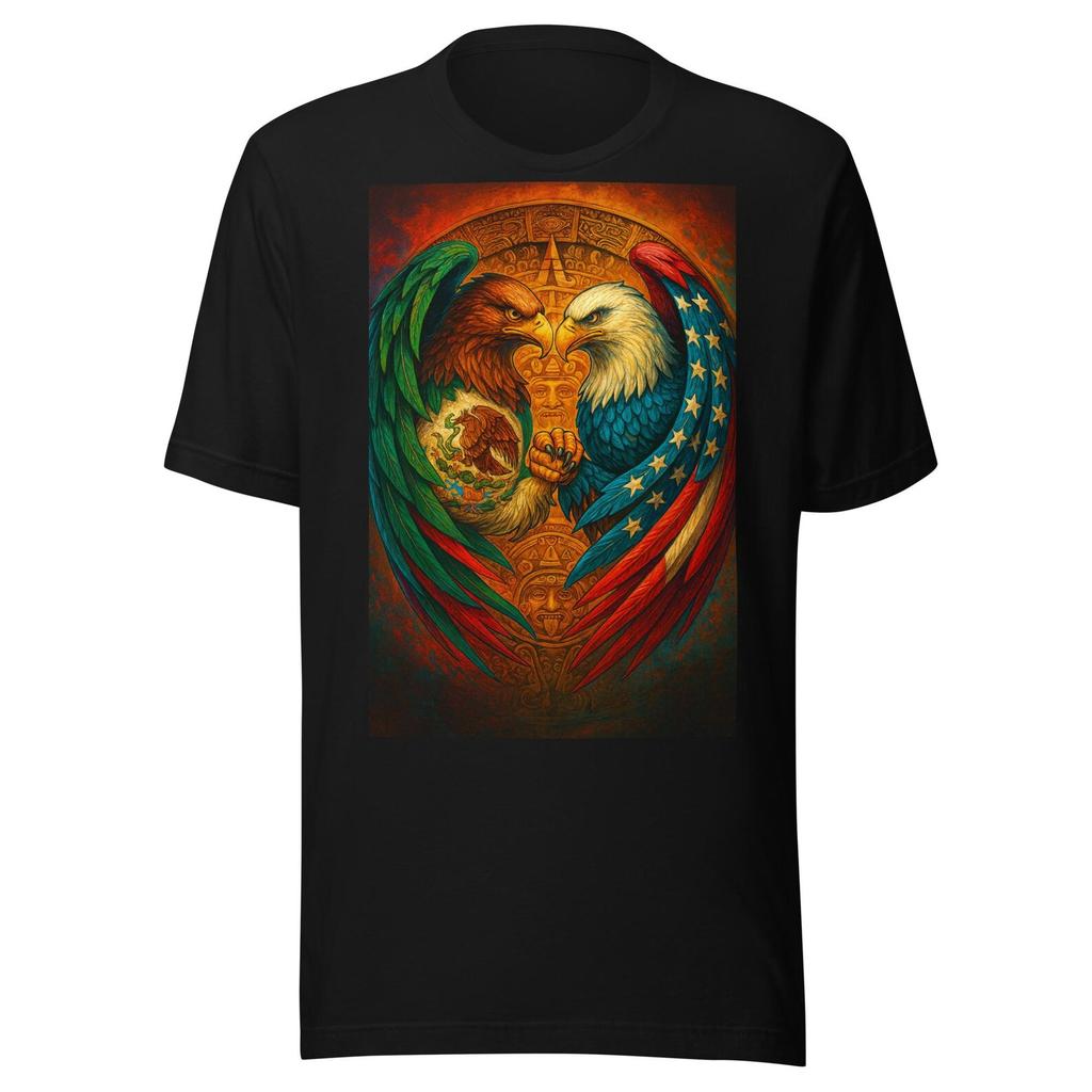 Mexico USA Flags Aztec Calendar Unisex t-shirt