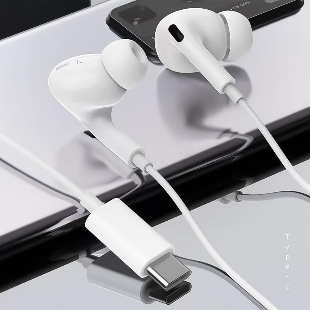 Наушники типа C Новые наушники HIFI с высоким уровнем громкости и глубоким шумом. Высокое разрешение, чистый стереозвук. Совместимость с iPhone. Тип C. [2023]