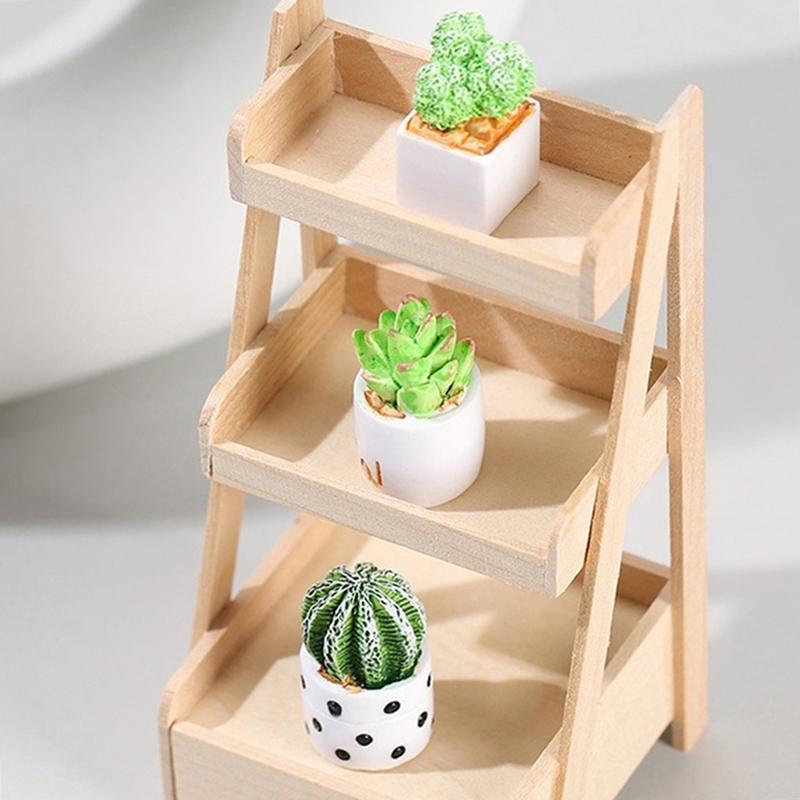 1Set 1:12 Dollhouse Miniature Succulent Plant Potted Cactu Landscape Home Decor
