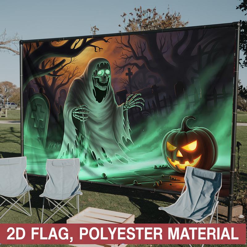 Party Backdrop Halloween Flat Banners Scary Pumpkin Celebrations Wedding Event Photo Background Front Door Decor
