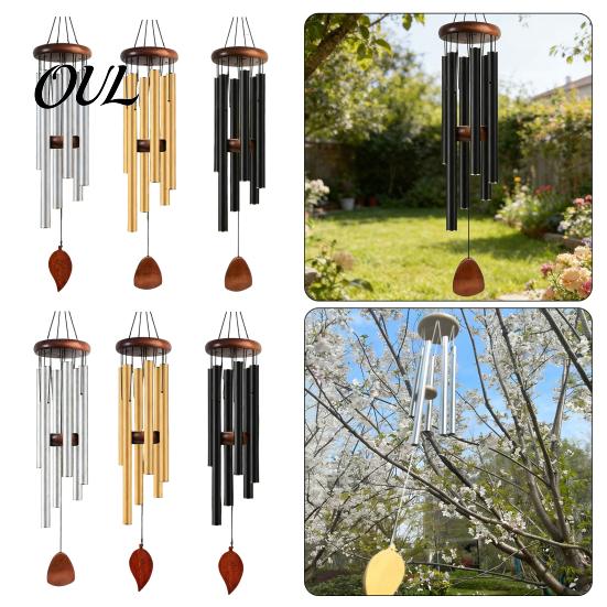 Relaxing Sound Chimes Metal Wind Chime with 6 Aluminum Tubes, Garden Hanging Chimes, Outdoor Weather Resistant for Patio Decoration Durable