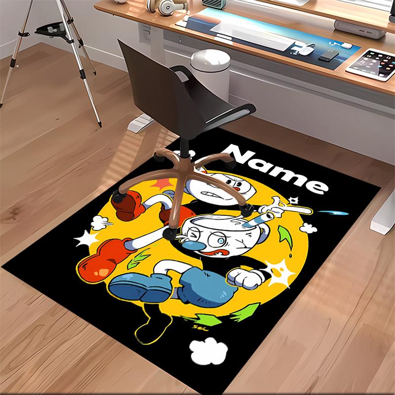 Custom personalization Cuphead Print Area Rug - Soft, Washable Non-Slip Indoor Mat,Living Room,Home&Office Decorative Rug