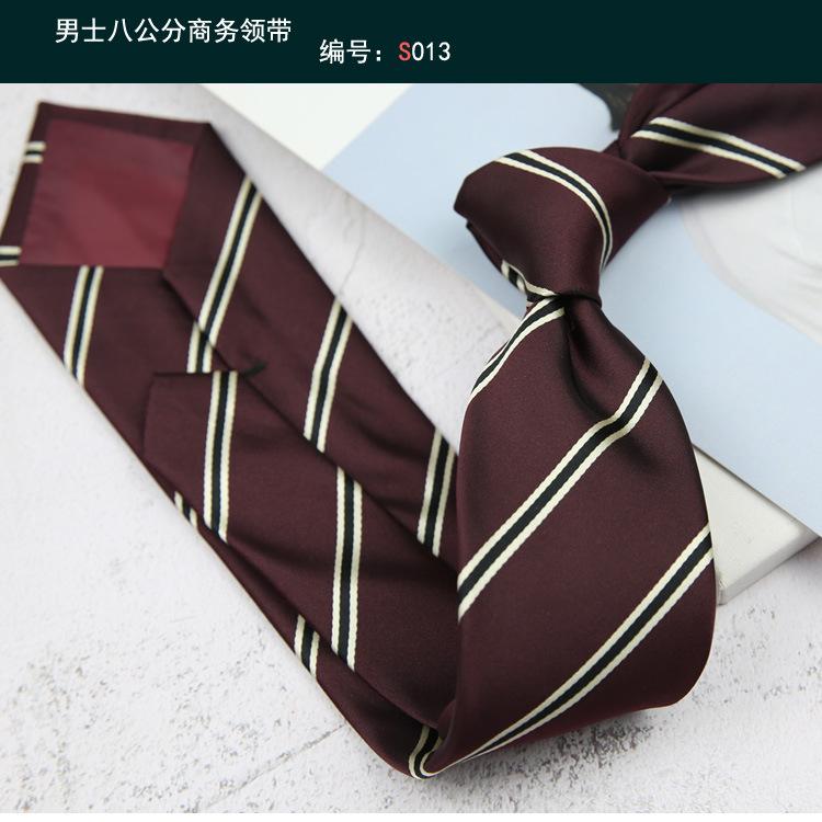 Tie Men'S Retro Coffee Milky White Wedding Stage British 8Cm Dress Professional Business Hand Stripes