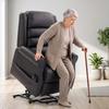 Electric Lift Chair with Vibration Massage and Heat Function, Senior Chair Made of Brown PU Leather