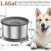 6,5 л миска для воды для собак, не проливающаяся, 1,6 галлона, миска для воды из нержавеющей стали для собак, 220 унций, большая емкость, не разбрызгивающая, медленно пьющая кормушка с противоскользящим ковриком