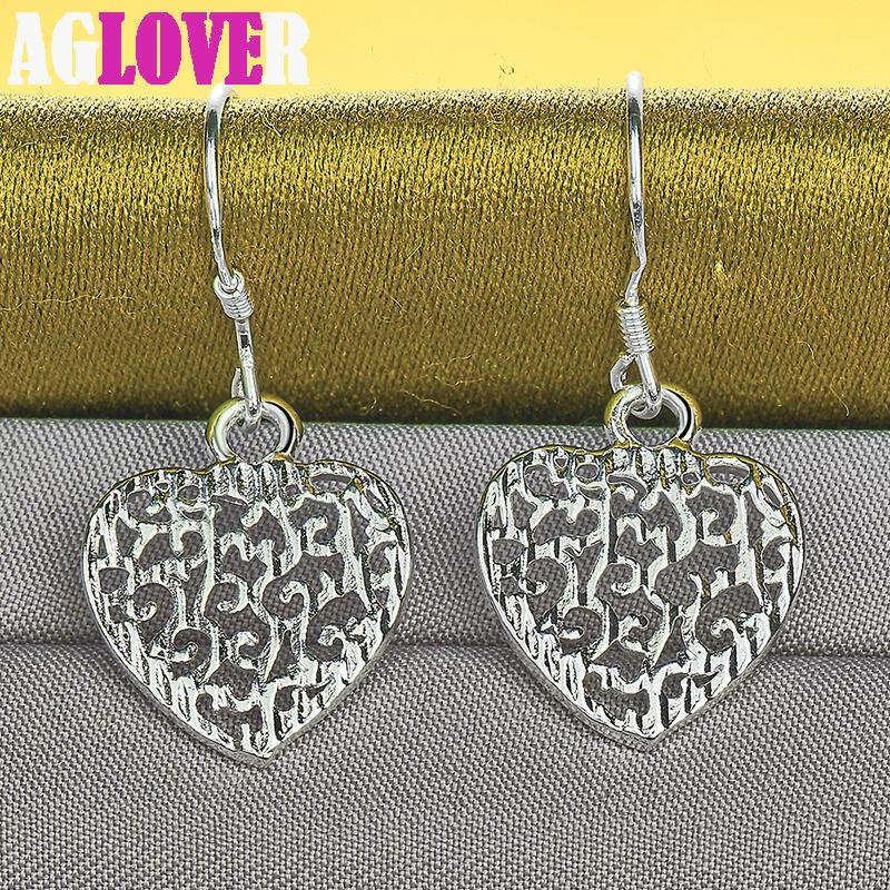 Ювелирные изделия из стерлингового серебра 925 пробы с полым узором в форме сердца