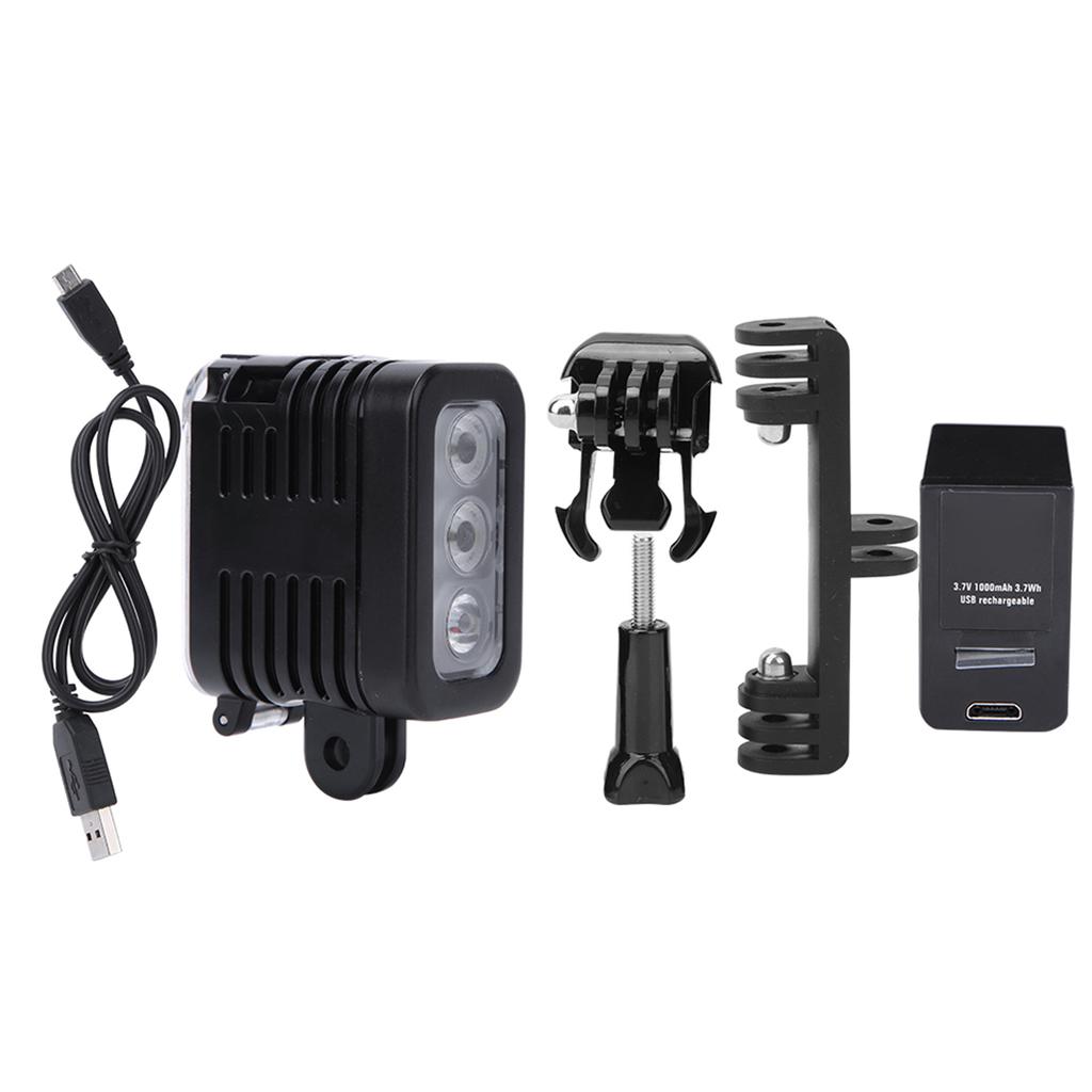 USB Rechargeable Battery Waterproof LED Video Lamp Underwater Diving Fill Light for Sports Camera