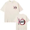 Anime Demon Slayer Cherry Blossom Logo Print T-shirt Male Summer Casual Oversized T Shirt Men Women Fashion Cotton Short Sleeves