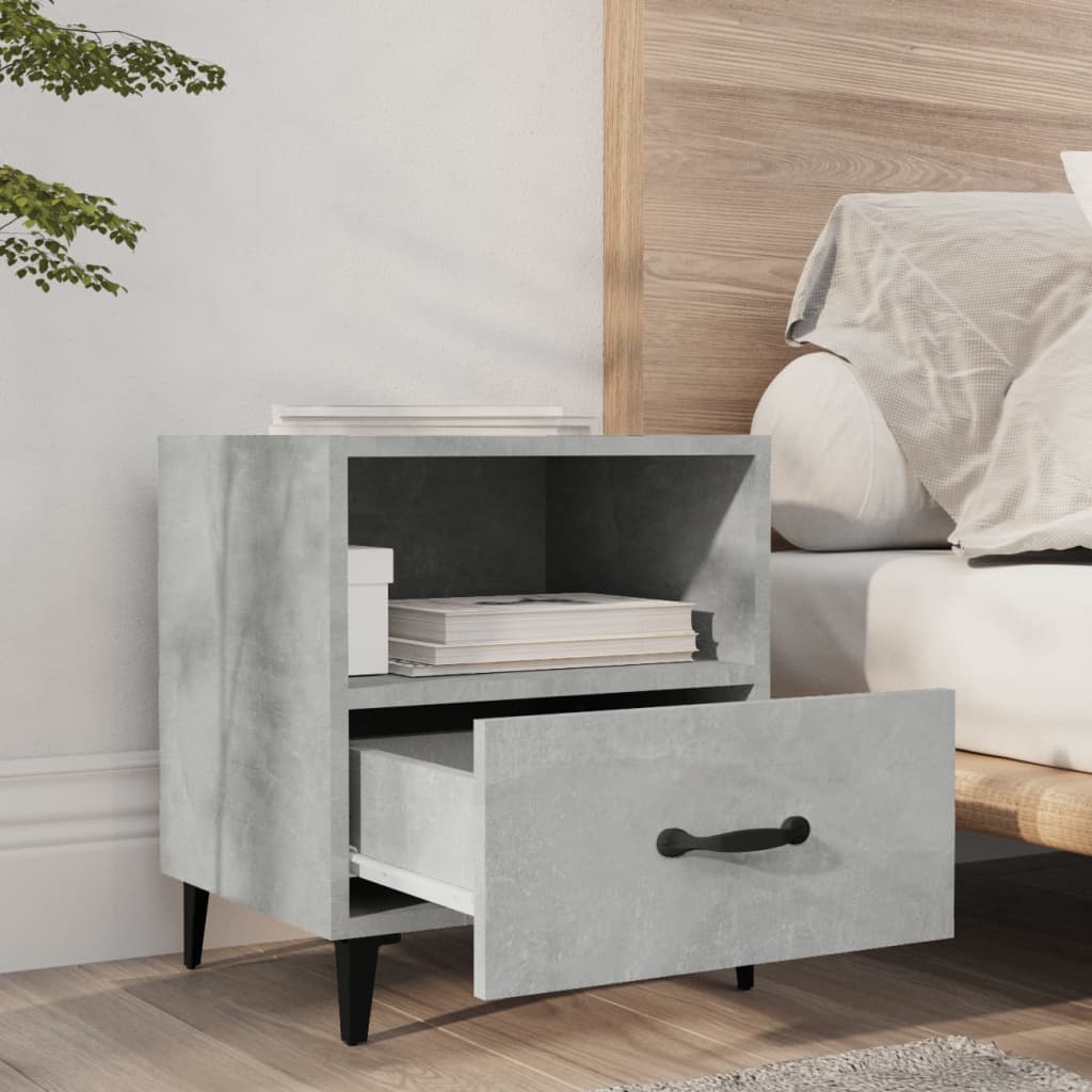 Nightstands 2 pcs Concrete Grey Particleboard