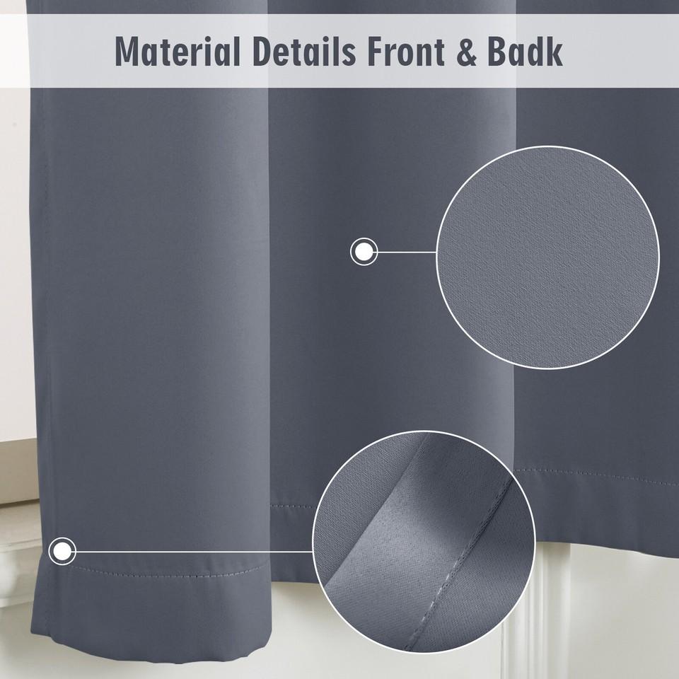 Opaque Curtains with Eyelets, Thermal Curtains, Heat Protection, Blackout Curtains