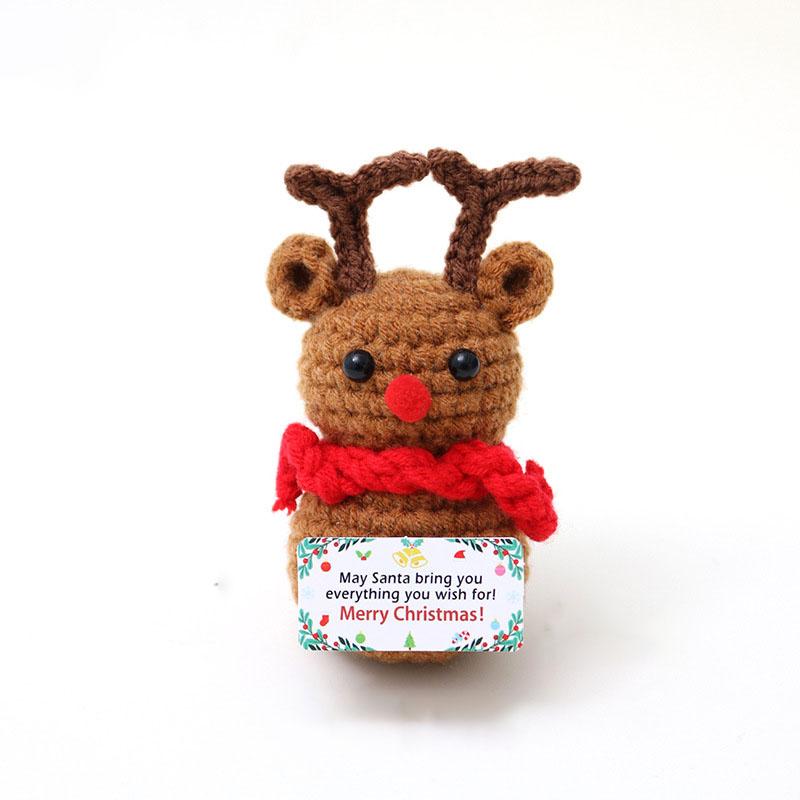 Christmas Knitted Xmas Tree Doll Positive Energy Snowman Doll Desktop Decorative Ornament Festival Gifts Party Decorative Props