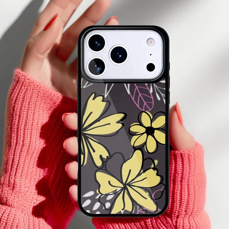 Винтажный чехол с рисунком Лист Цветок для iPhone 17 Air 16e 15 14 13 Pro Max Задняя крышка для 12 11 Pro Coque