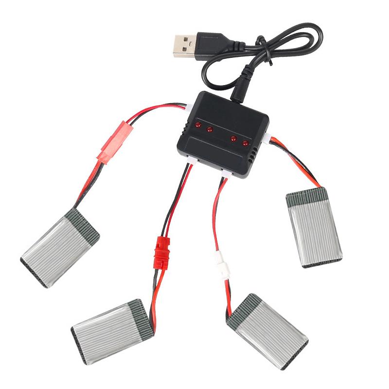 Зарядное устройство USB 4 в 1 для LiPo 3,7 В для E010 H31 X4 Syma X5Sw X5C X5Hw Запчасти Аксессуары для Радиоуправляемой Лодки Машины Дрона Вертолета