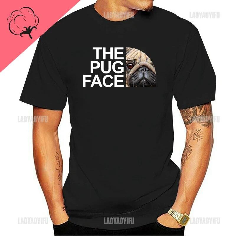 Забавная футболка с принтом лица мопса и собаки, топы, одежда Y2k, футболки с графикой, женская одежда унисекс, хлопковая футболка с короткими рукавами и круглым вырезом