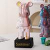 27cm Graffiti Bear Statue Paint Block Bear Decoration Ceramic Desktop Ornaments Home Decor Living Room Bear Floor Sculpture Gift