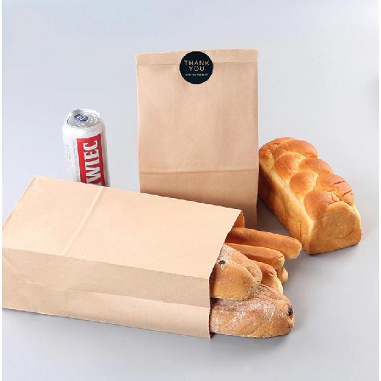 50/100PCS Fine kraft paper bag food holiday gift bag for sandwich bread candy recyclable party bag dry packaging paper bag