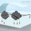 Cloud Shaped Shades Steampunk Sunglasses Disco Glasses Rimless Sunglasses Clouds Tassel Sunglasses