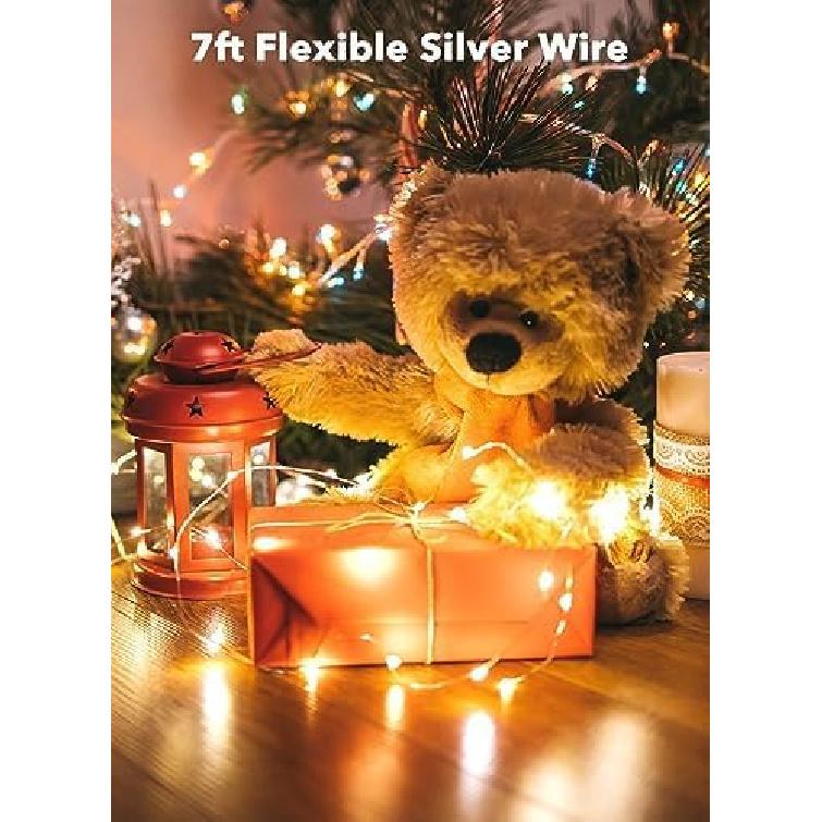 Brightown 12 Pack 7ft Battery Operated LED Fairy Lights for Xmas Decoration