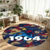 France Football Printed Round Crystal Velvet Rug Soft Non Slip Floor Carpet For Bedroom Holiday Gift