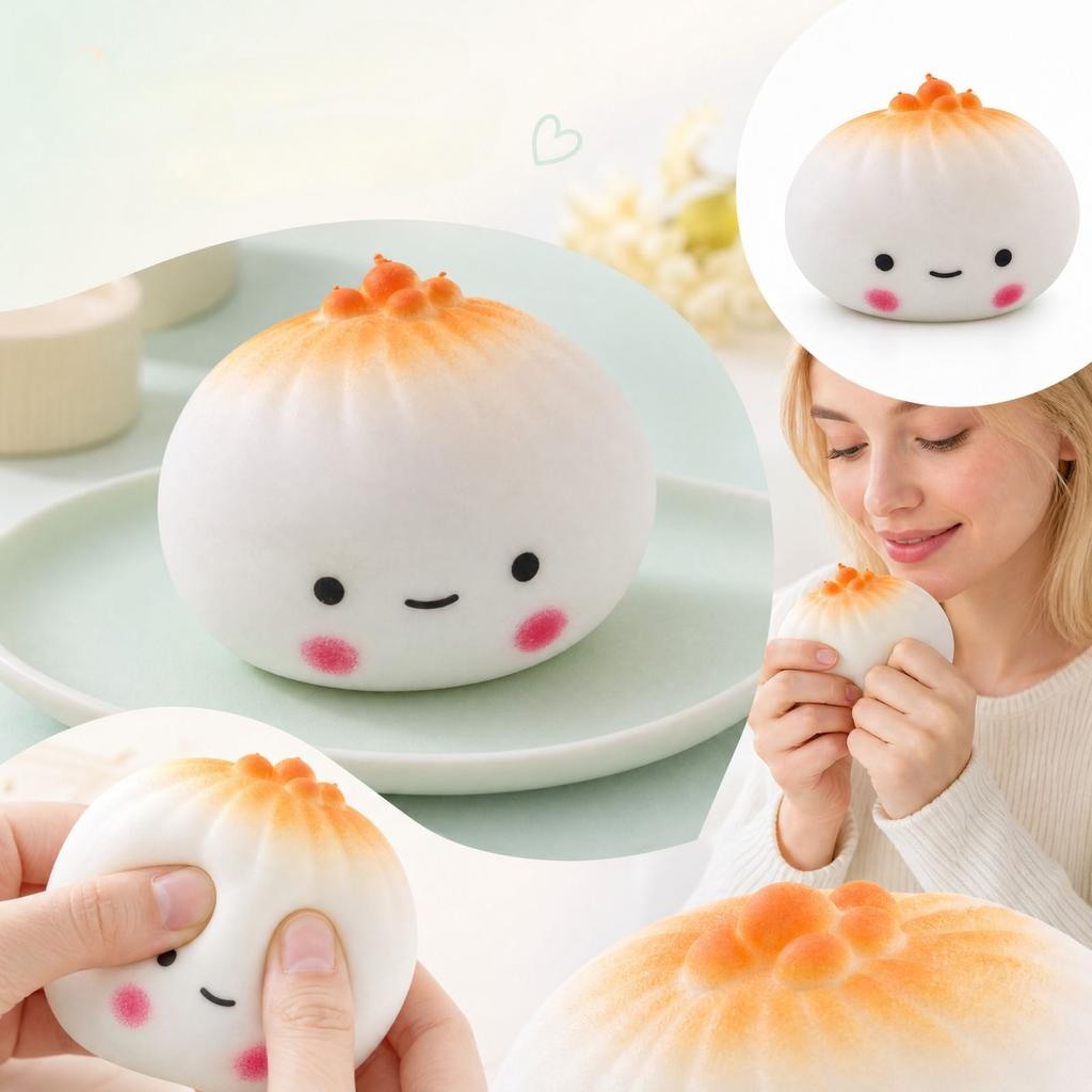 Cute Bun Shaped Toy with Soft Sensory for Kids and Adults