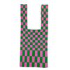 Knitted Plaid Bag Handmade Woven Tote Checkerboard Checker Clash Colour Shoulder Bag  Shopping Bag