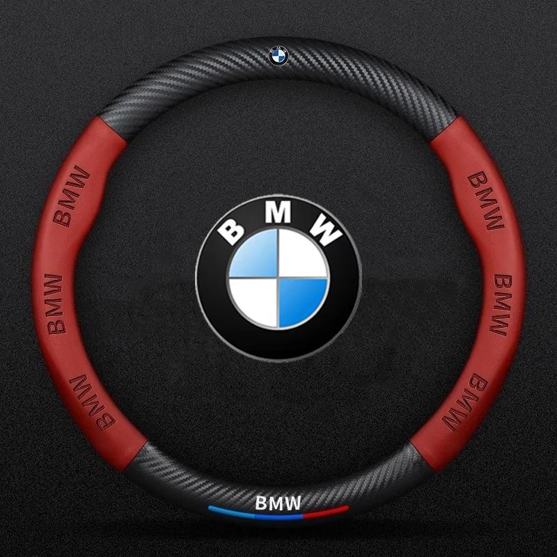 Car Anti-slip Carbon Fiber Steering Wheel Cover For BMW E46 E39 E60 E90 E91 E36 E70 E87 G05 F01 F10 F20 F30 X1 X2 X3 X4 X5 X6 X7