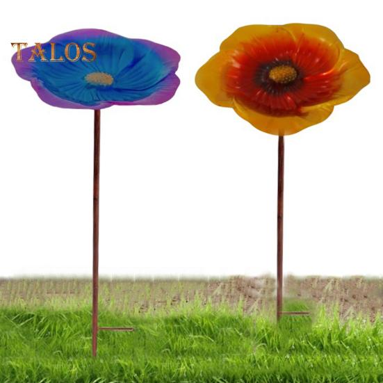 Bee Watering Station with Metal Stake Vivid Flower Design Simple Installation Hummingbird Food Holder Bird Feeder Decoration