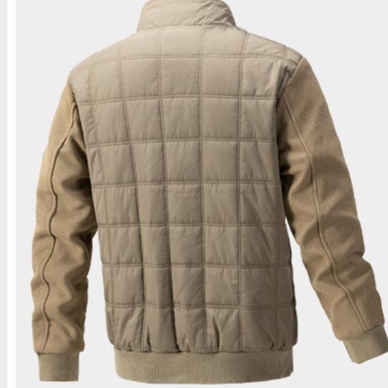 Клетчатая куртка с трикотажными рукавами, мужская куртка, повседневная мужская куртка на осень и зиму