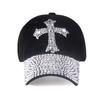 Бейсболки с буквой и стразами Новая мода Кепка-snapback Женская Мужская Блестящая с крестом и стразами Джинсовая бейсболка