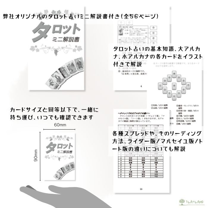 Arcanis Animal Tarot with Japanese instruction Authentic FLATLAND 78 tarot (English version) booklet. product. cards.