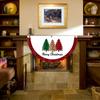 Snowman Christmas Bunting Fan Flag Polyester Christmas Railing Hanging Pendant  Christmas