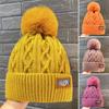 Plush Winter Knitted Hat Fleece-lined Warm Pompoms Hat Fashion Female Beanie Hats Outdoor