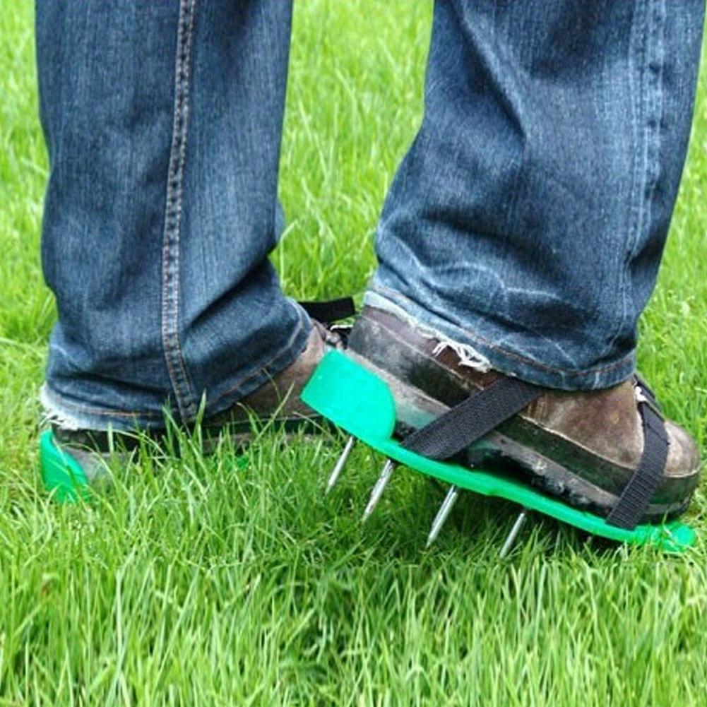 Garden Yard Lawn Aerator Shoes, Free-Installation Grass Aerator Lawn Tool for Grass, Lawn, Garden, Patio,Nail Length 4.5 Cm