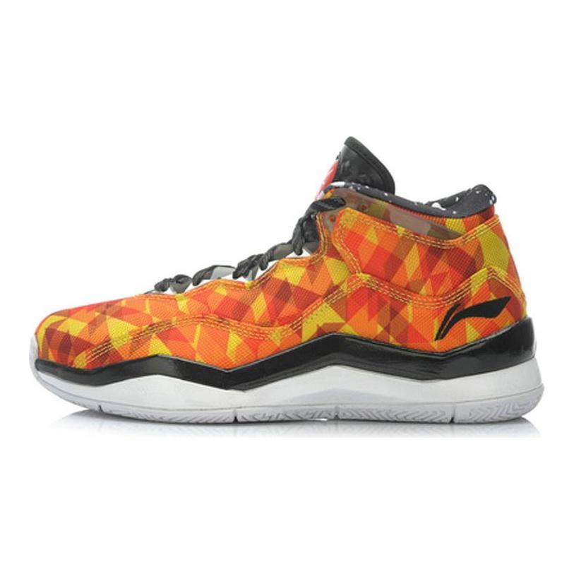 Li Ning WOW 3 Модные Нескользящие Легкие Нескользящие Легкие Средние Баскетбольные Кроссовки Мужские Оранжево-Желтые ABAJ013-26