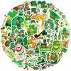 50Pcs St Patrick Stickers - Fun Leprechaun Shamrock Decals for Phone DIY (5.1x5.1cm)