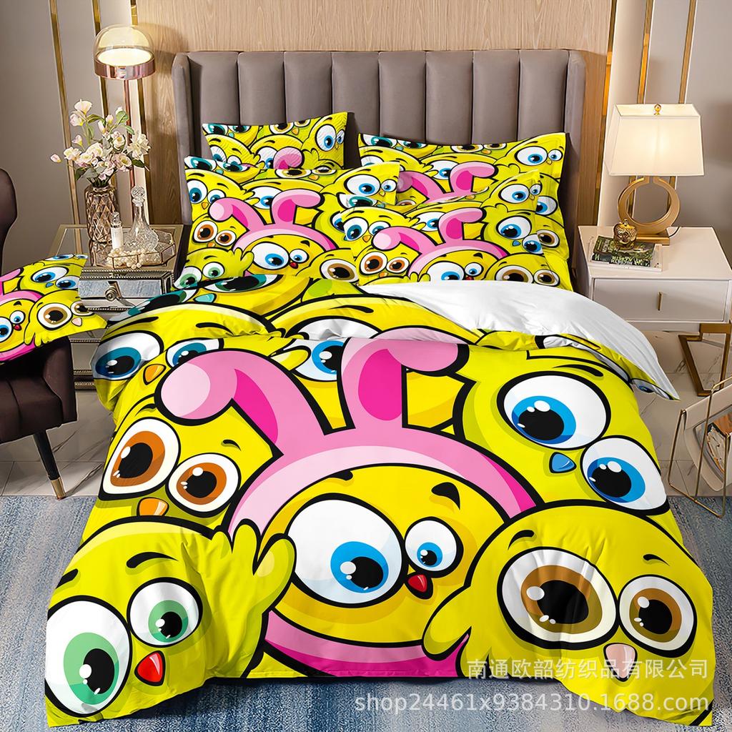 Хит Продаж 3D Цифровая Печать Хип-Хоп Граффити Смайлик Комплект Постельного Белья Наволочка Пододеяльник Трех peças