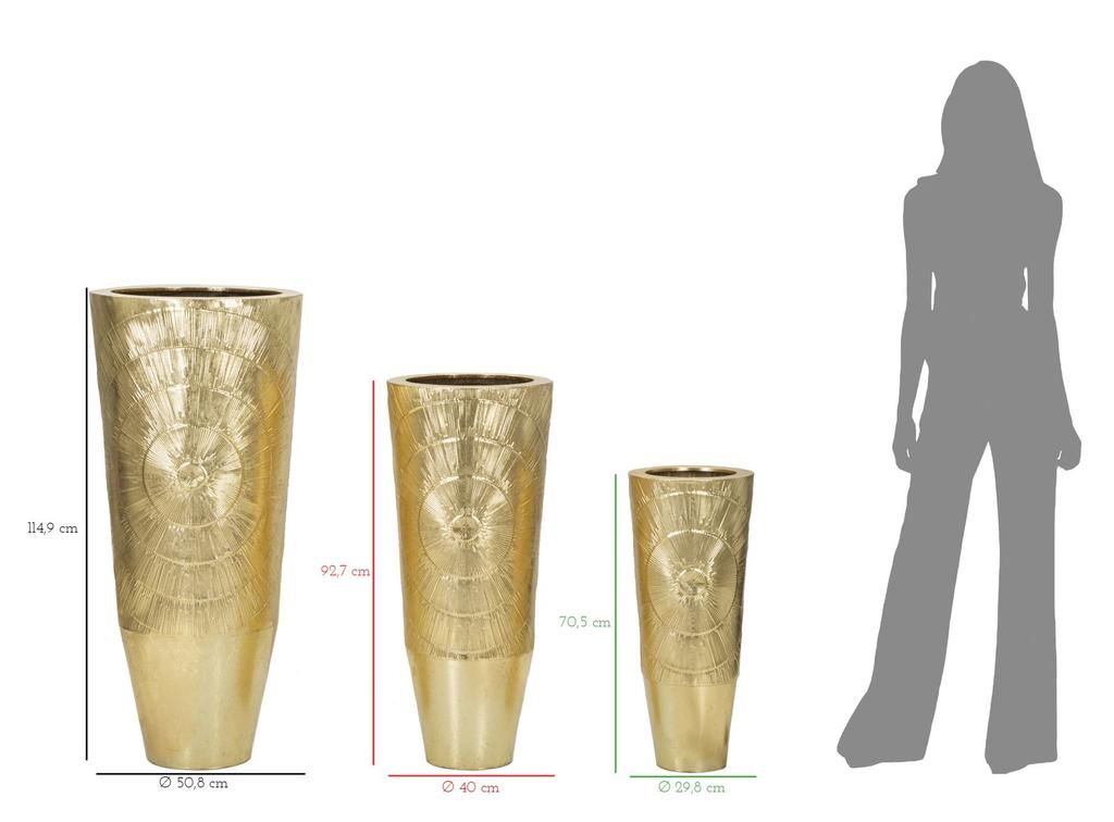 Vase Holder Goldely Set 3 Pcs Cm Ø 50,8X114,9-40X92,7-29,8X70,5