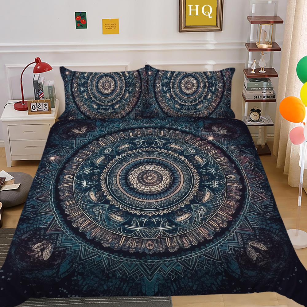 Printed Bedding Suit Mandala Home Textiles Luxury Bedding Sets Queen Size Fashion Microfiber Duvet Cover Sets