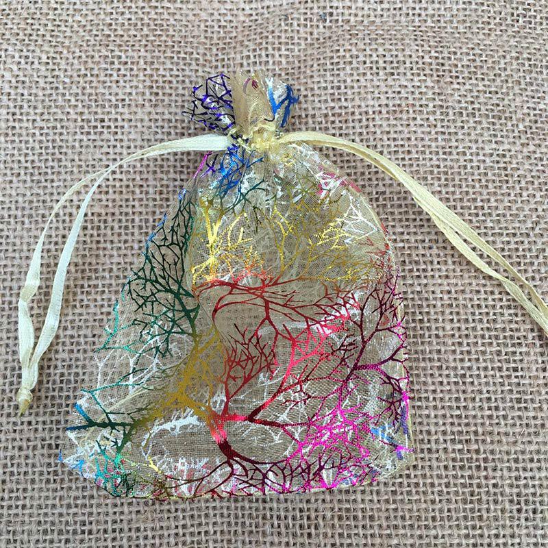 Сумки Свадебный подарок Коралловый мешочек Ювелирные изделия Вечеринка Прозрачная органза 25/50/100 Благосклонность Уникальный