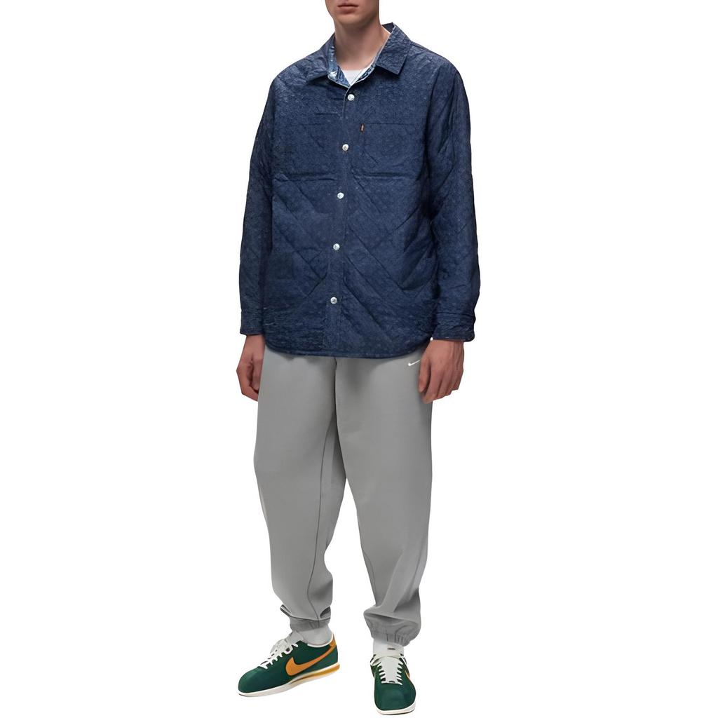 Levis Reversible Button-Down Collar Loose Long Sleeve Jacket Men Jackets Blue A8553-0000