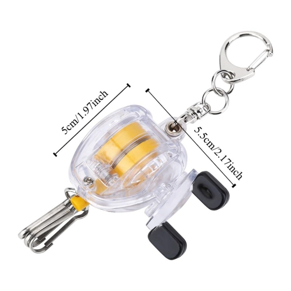 EZBUYGO Retractable Fishing Keychain with Steel Wire, 5.5 x 5 cm