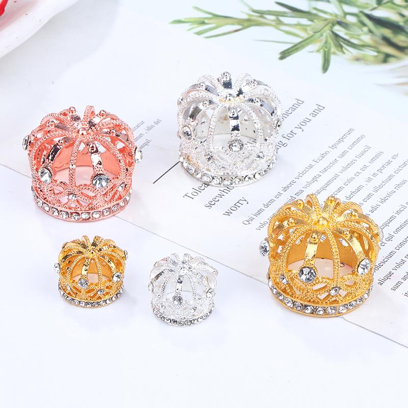 Dollhouse Miniature Gold Silver Bronze Mini Metal Alloy Crown Models Dolls Toys